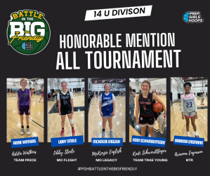 14U Honorable Mention All Tournament "Battle in the Big Friendly"