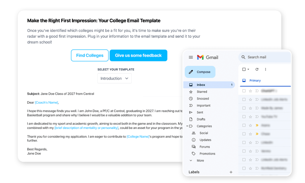 College Email Templates